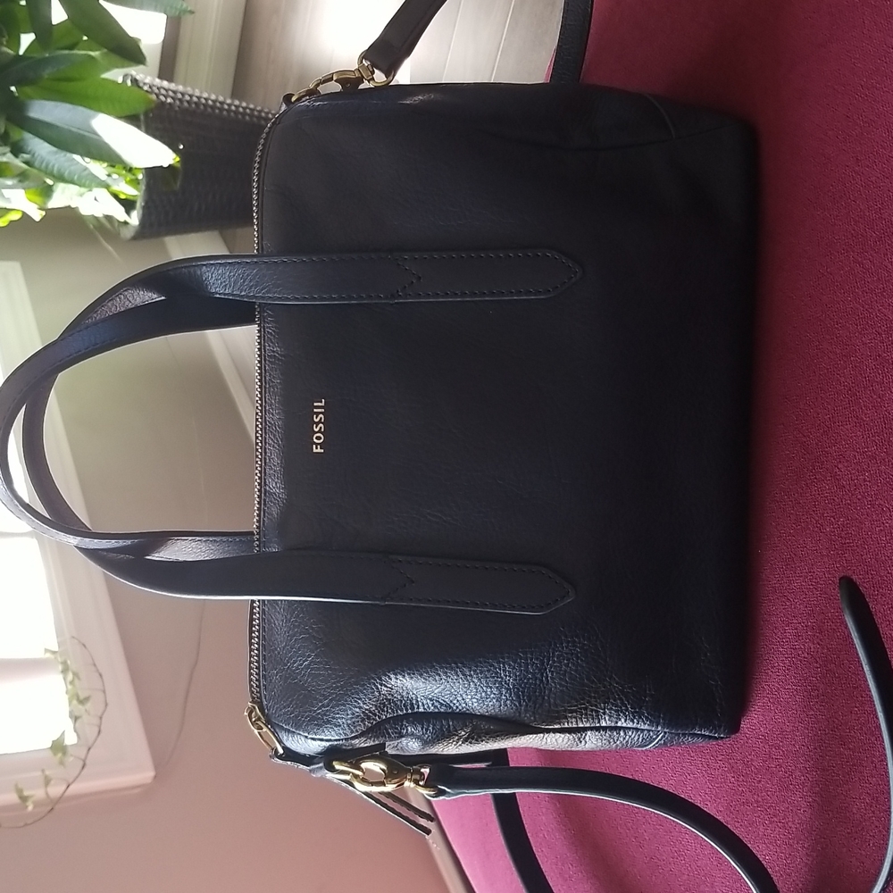 Fossil Sydney Satchel Blue Old English Hardware - Picture 1 of 6